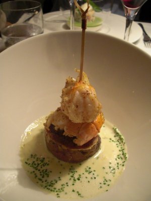 Veal and langoustines